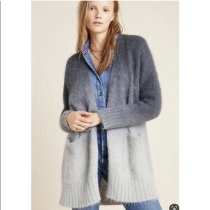 Anthropologie Jenee Alpaca Merino Wool Dip Dyed Ombre Open Cardigan